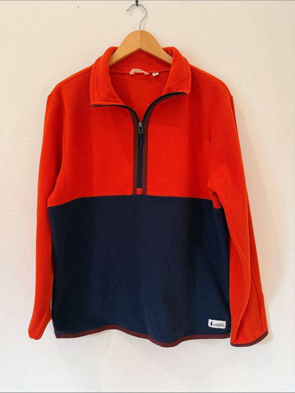 Men's Half-Zip Fleece Sweater - Red and Black